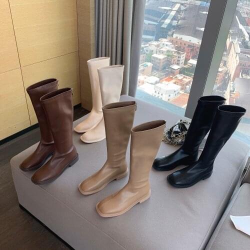 Women Boots Ladies Shoes Slip on Ankle Mid Calf Boots Platform Non Slip PU Leather Soft Footwear Woman Fashion Autumn Winter New