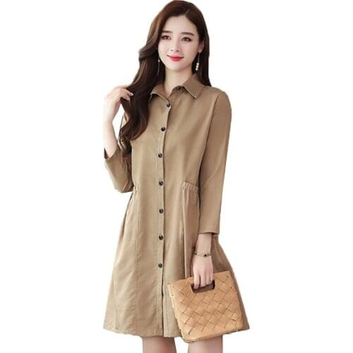 New 2020 Spring Autumn Trench Coat Women Coat Long Single-breasted Pocket Slim Thin Section Windbreaker Outerwear Plus Size 5XL