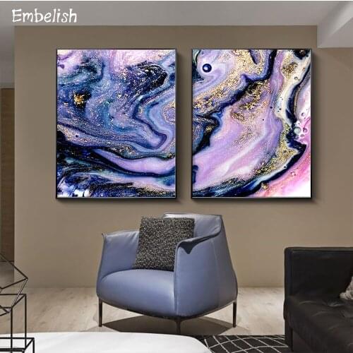 2 Pieces Nordic Marble Abstract Pattern For Living Room HD Print Canvas Paintings Modern Home Decor Wall Art Pictures