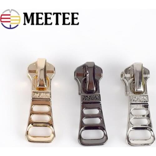 Meetee 20pcs 5# Fashion Auto Lock Zipper Sliders for Metal Zippers Zipper Head Zip Repair Kits DIY Sewing Crafts G4-1