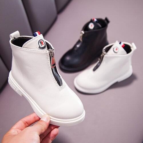 2019 Girls Leather Boots Shoes Autumn Spring Childrens Leather PU Leather Fashion Children Boots Toddler Boots Winter Boots Hot