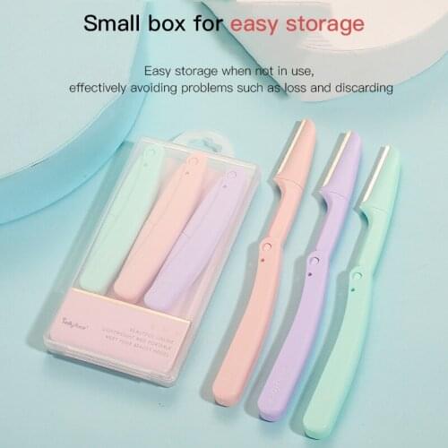 3 Pcs Eyebrow Trimmer Blade Shaver Portable Face Razor Eye Brow Epilation Hair Removal Cutters Safety Razor Woman Makeup Tools