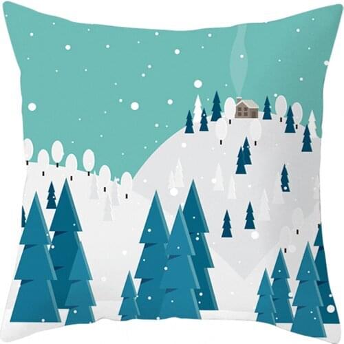 45cm Merry Christmas Cushion Cover Polyester 2021-2022 New Fashion Christmas Decorations Pillowcover For Home Xmas Noel Ornament