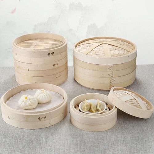 Cooking Bamboo Steamer Fish Rice Vegetable Snack Basket Set Kitchen Cooking Tools dumpling steamer steam pot