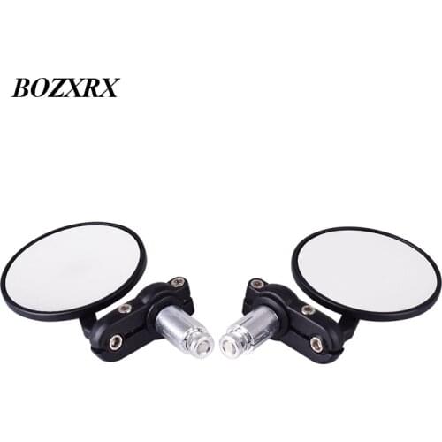 BOZXRX 1 pair 7/8" 22mm Aluminum Motorcycle Rearview Mirrors Handle Bar End Mirrors for Honda Yamaha Kawasaki Suzuki Ducati