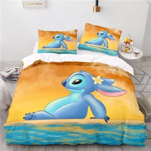 Home Textile Cartoon Stitch 3d Bedding Set New Digital Printing Pillowcase Duvet Cover Sets Europe/Australia/USA Queen King Size