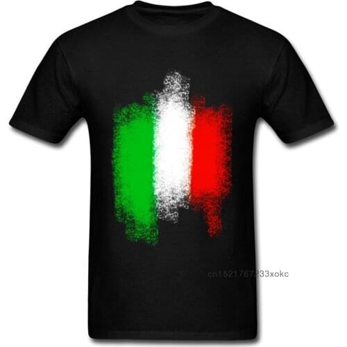 Italy flag T Shirts Men T-shirt New Arrival Black Tshirts Short Sleeve Gift Cotton O Neck Clothes Summer Tops & Tees Labor Day