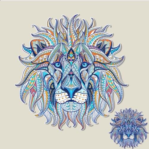 Individual Hot Stamping Colourful Head Lion T-shirt Hot Transfer Offset Hot Stamping Pattern DIY Clothes Stamp Sticker