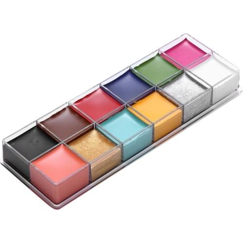 12 Colors Oil Paint Face Body Painting Dramatic Special Effects Facial Makeup Cosmetic Grease Paint For Halloween Party Cosplay
