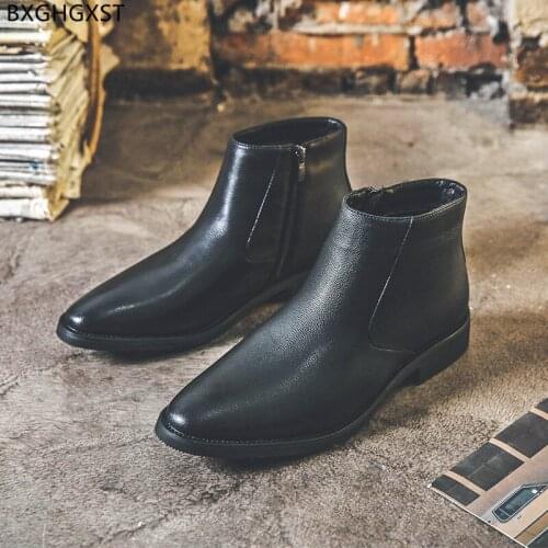 Black Shoes Men Ankle Boots for Men Male Chelsea Boots Men Dress Shoes Leather Boots for Man 2021 Luxury Designer Shoes for Man