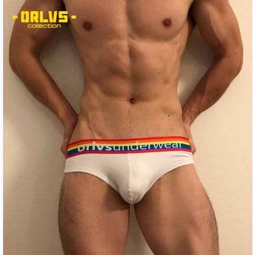 Men Underwear Sexy Solid Color Rainbow Seamless Mens Briefs Cotton Comfortable Breathable