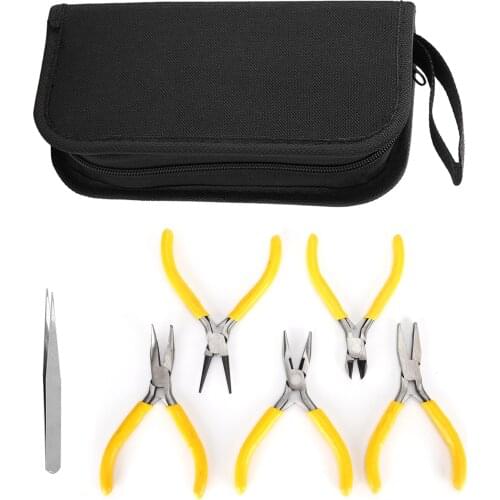 5Pcs Professional Jewelry Pliers Set Round Bent Flat Needle Nose Diagonal Side Pliers DIY Handcraft Making Repair Tools Set