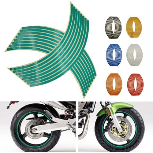 Motorcycle Wheel Sticker 3D Reflective Rim Tape Auto Decals Strips For Kawasaki Ninja GPZ500 EX500 650R ER6 F N ZZR600 Z1000 H2R