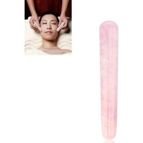 Handmade Natural Jade Face Acupuncture Point Guasha Wand Massage SPA Therapy Rose Quartz Jade Stone Gua Sha Scraping Massager
