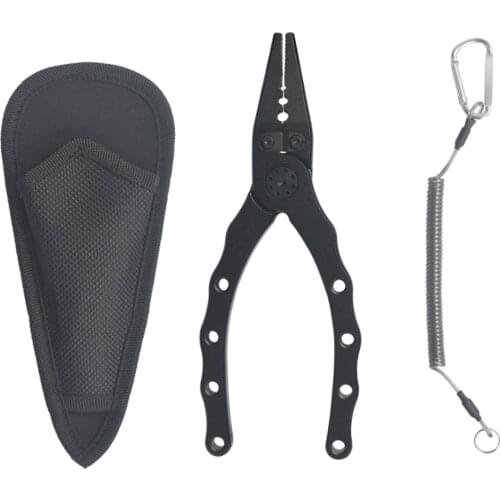 New Fashion Item Aluminium Fishing Pliers Crimping Pliers Fishing Tackle Tools With Sheath With Two Colors Available 6.69" 83G