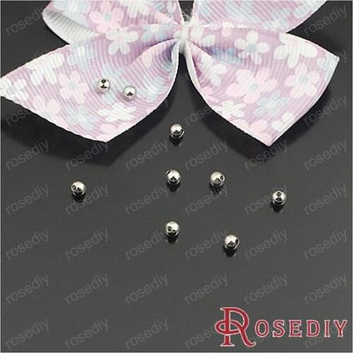 Wholesale 3mm Imitation Rhodium Round Seamless Solid Copper Beads Diy Jewelry Findings Accessories 200 pieces(JM5089)