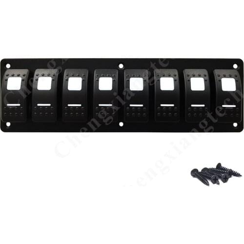 12v 24v Car Boat 8 Gang Aluminum Rocker Switch Panel White Led 5Pin SPST On Off Toggle Switch DIY Accessories