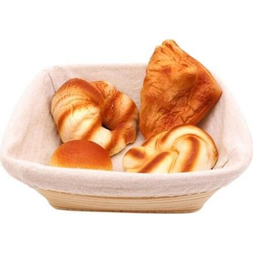 Handmade Rectangle Bread Proofing Rattan Braided Basket Sourdough Basket Proving Container Bread Bag Kit