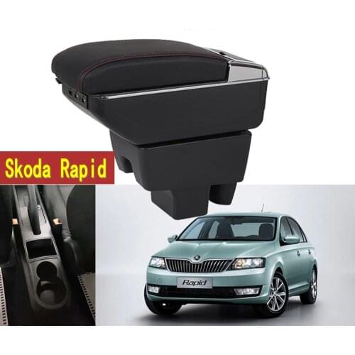 For Skoda Rapid Armrest Box Skoda Rapid 1 Universal Car Central Armrest Storage Box cup holder ashtray modification accessories