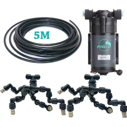 HEMAN DIY 5 Meters Reptiles Fogger Mist Sprinkler Rainforest Tank 360 Adjustable Aquarium Aquatic Pet Cooling System 4-heads