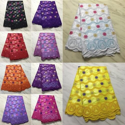 Luxury Africa Circular Pattern Lace 5 Yard Fabric Glossy Cotton Jacquard Comfortable Lace Fabrics 1612L2