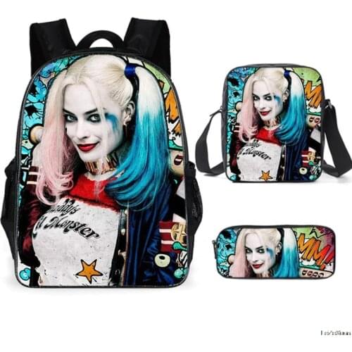16 inch Suicide SquadX School Bags Beautiful Popular Pattern Kids Kindergarten Backpack Fashion Kindergarten School Rucksack