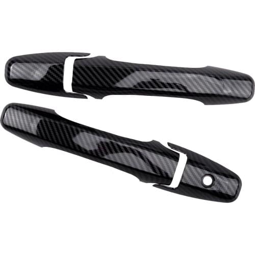 Car Carbon Fiber Style Exterior Door Handle Moulding Covers Trims Fit For Honda Civic Coupe 2 Door 2006 2007 2008 2009 2010 2011