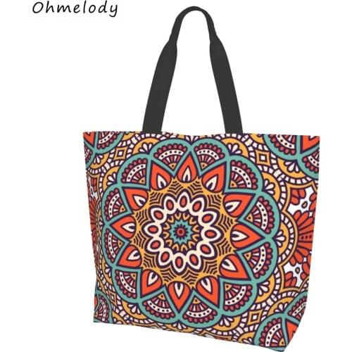Vintage Mandala Womens Large Tote Handbags Lightweight Shoulder Bag Ladies Shopping Bags Summer Beach Bags Travelling Totes