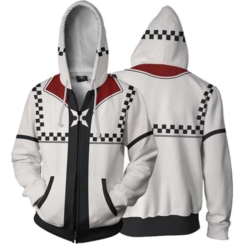 Kingdom Hearts Sora Hoodie Sweatshirt Cosplay Anime 3D Printed Sweatshirt Zipper Up Hooded Jackets For Adult Men Women