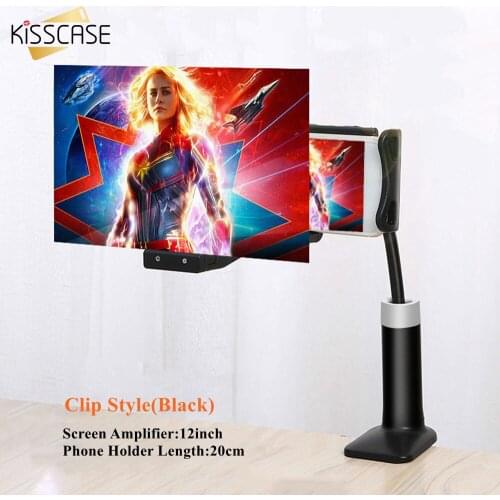 Mobile Phone 3D Screen Magnifier Amplifier 8/12inch Universal Flexible Long Arm lazy Phone Holder Desk Enlarged Magnifying Stand