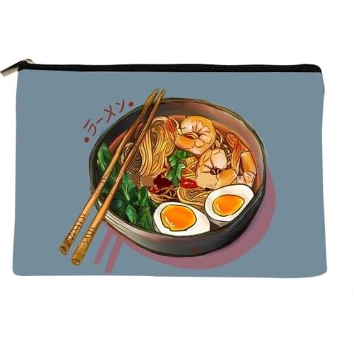 Women Ramen Noodles Bowl Printed Make up bag Fashion Women Cosmetics Organizer Bag for Travel Colorful Storage Bag for Lady Bag
