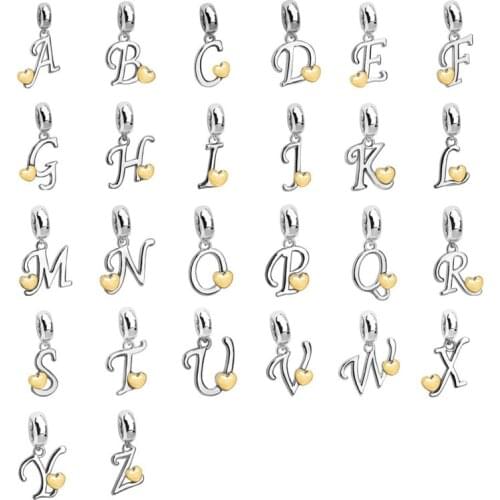 1PC Fashion Heart Alphabet Letter Charms For Diy Jewelry Making Necklace Bracelet Earrings Keychain Handmade Accessories Pendant