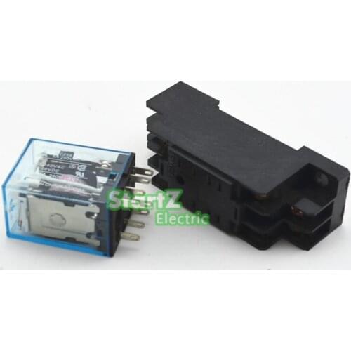 10Pcs Relay MY2NJ 220/240V AC Small relay 5A 8PIN Coil DPDT With Socket Base