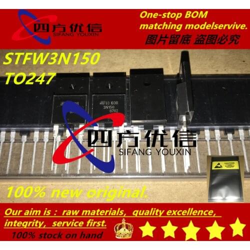 100% new original (10PCS) STFW3N150 3N150 3A 1500V TO247