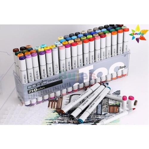 12 24 36 72 color Original Japan COPIC Ciao 3 Double head Square head 6mm soft head alcohol oil marker cartoon design art marker