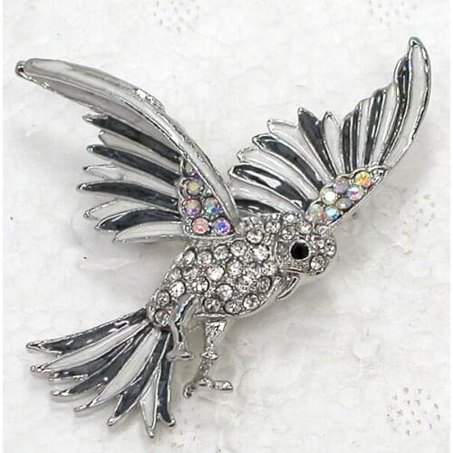 12pcs/lot Wholesale Fashion Brooch Rhinestone Enamel Bird Pin brooches Jewelry gift C102304