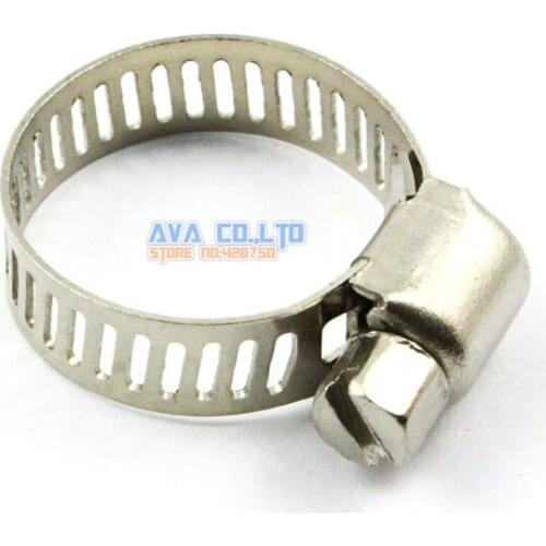 20 Pieces 11-20mm Stainless Steel Hose Clamp Worm Gear Hose Pipe Fitting Clamp