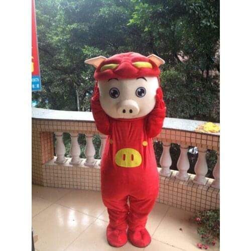 2019 Advertising Costume Parade Mascot Red Pig Boy Animal Go Adult Party Dress us Event Unisex Cartoon Apparel Cosplay Halloween