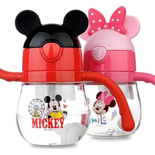 330ml Disney Cartoon Baby Feeding Cup Milk Thermos with cup lid for Children Insulated hot water Bottle leak-poof thermal Cup