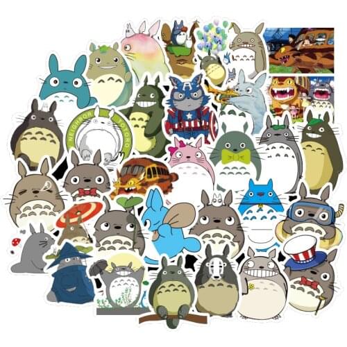 50 pcs Japanese Movie My Neighbor Totoro Cute Stationery Stickers For Car Laptop Notebook Luggage Decal Fridge Skateboard F4