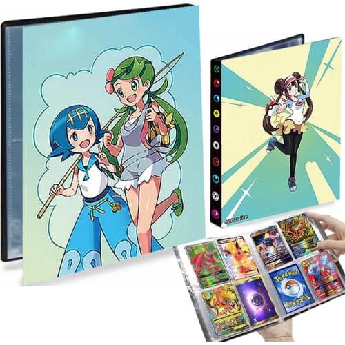 4 Pocket Album Pokemon Holder Binder 240 Card Cartoon Map Playing Game Pokémon Book Folder Loaded List Collection Kids Toy Gift