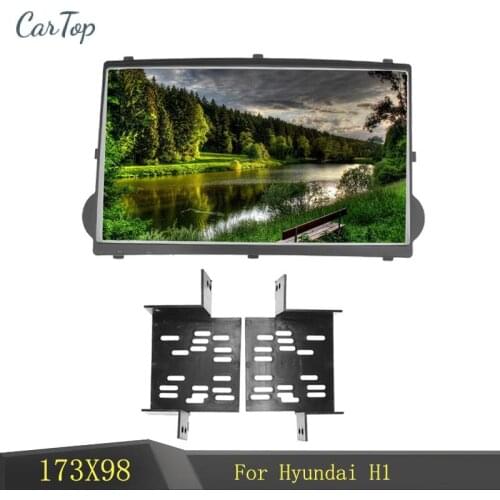 Top quality 173mmX98mm Double Din Car Radio Fascia for HYUNDAI H1 black color Dash Kit Installation Facia Face Plate Panel Frame