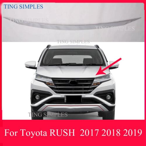 For Toyota RUSH (F800/F850) 2017 2018 2019 Car Accessories ABS Chrome Front Hood Bonnet Grill Grille Bumper Lip Mesh Trim Cove