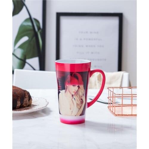 Big size Heat Sensitive Color Changing magic Coffee Cup Personalized Mug 16OZ Latte Mug 10pieces for 1 box