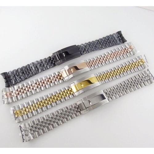 20mm Width Nologo Rose Golden Plated Steel jubilee Watch Strap Bracelet Watch Band with Steel Bracelet Clasp