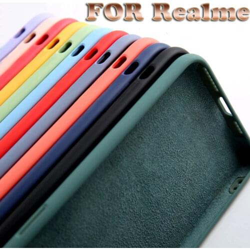 Simple Liquid Silica gel Anti Fall Candy Colors Phone Case For OPPO Realme X2 X50 X7 X XT 8 Pro 4G 5G Protection TPU Back Cover