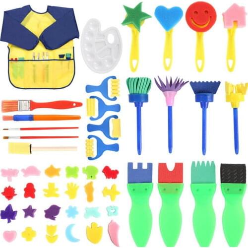 Painting sponge brush tool set Early education DIY graffiti seal tool 47 sets of childrens art supplies