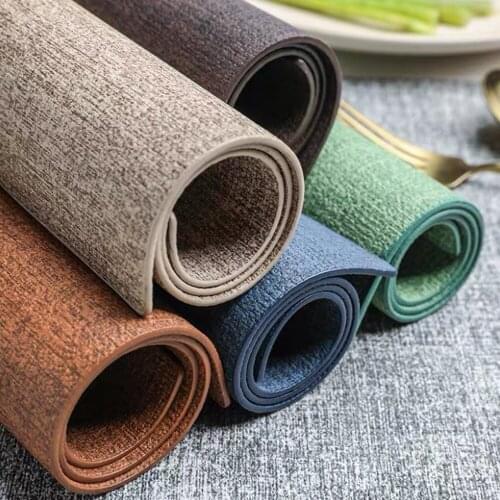 PU Double-sided Waterproof Simple Heat Insulation Non-slip Anti-scalding Table Mat Easy To Wash Quick-drying Table Mat Bowl Mat