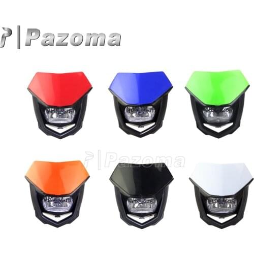 PAZOMA Motocross Black Streetfighter Headlamp Motorcycle Headlight for YZ WR 250F 450F CRF FMX KX RMZ SXF 250 450