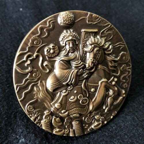 Chinese classical wealth God and elephant statue the safety of the house disc, dish plate,metal decoration home decor